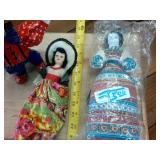 Tridoll Lot  Paper mache clown  pin cushion in original packaging  Eye closing woman