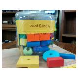 Tons of painted wood blocks