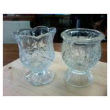 Heavy Cut Class Vessels and Several small glass plates