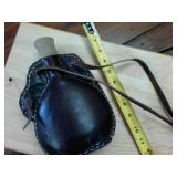 Unique Leather Encased Flask with Leather Strap  1776 USA!