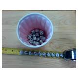 Couple Dozen Vintage Glass Marbles  with Stripe Design