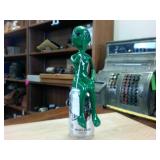 Shhhh! Green Alien Bookshelf Sitting All Aluminum Statue with long lasting paint