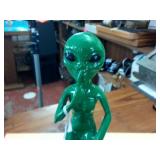 Shhhh! Green Alien Bookshelf Sitting All Aluminum Statue with long lasting paint