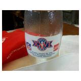 Trifecta Hankies  Twins  Strikers  Vikings plus bonus NFL Super Bowl Glass