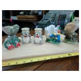 Vintage Porcelain Figurines Lot  Bear Salt and Pepper Shakers