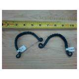 Two HAND FORGED iron cheese cutters