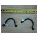 Two HAND FORGED iron cheese cutters