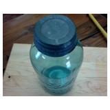 Large Blue Ball Perfect Mason Canning Jar Quart Size with Zinc Top