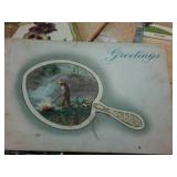 Vintage Greeting Cards And Postcards from early 1900s onward  many are blank  includes vintage carrying box