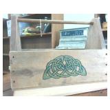 Wooden Toolbox with Emblazoned with Celtic Designs