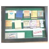 Framed Vintage Dairy Themed Matchbook Collection  Very Rare  Portis Straws  Bowman Dairy  Wilkersons  Northland Ice cream  Dutch Maid