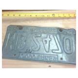 Vintage 1963 Embossed 10000 Lakes Minnesota License Plate with metal tab