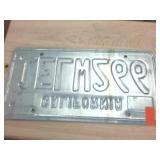 Embossed California License Plate from 1987