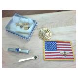 Nice jewelry collection Propeller on button (see patch) cuff links  spiral broach