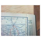 Vintage Best Roads of North Dakota  self rolling scroll in hangable metal case  Pathfinder auto map company -
