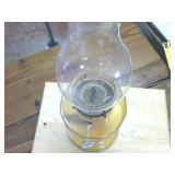 18 inch tall Beautiful Orangish Glass oil lamp