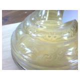 18 inch tall Beautiful Orangish Glass oil lamp