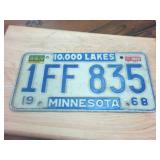 Vintage 1963 Embossed 10000 Lakes Minnesota License Plate
