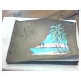 Vintage Snap Shots Leather Bound Photo album with vintage pics and empty pages