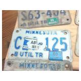Lot of 7 Vintage Minnesota Embossed Trailer License plates from  early 80
