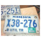 Lot of 7 Vintage Minnesota Embossed Trailer License plates from  early 80