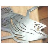 Heavy Gauge Metal Cut Out Wall Hanger Minnesota with Fish