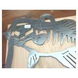 Heavy Gauge Metal Cut Out Wall Hanger Minnesota with Fish