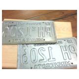 Vintage 1974 (Matching Set) Embossed 10000 Lakes Minnesota License Plate