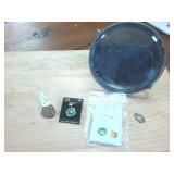 Vintage Round Mirror and military pins