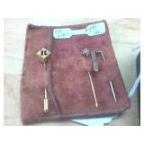 Rolex Box (real) with sets of earrings  hat pins -  and Owl Piece