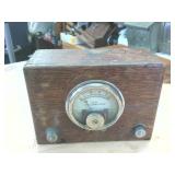 Vintage wooden ammeter
