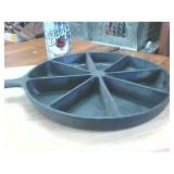 9 inch diameter  BSR Vintage Cast Iron Corn Bread Pan with 8 slots