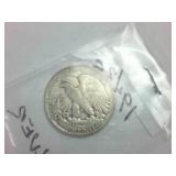 2 coins  1943-s Silver Walking Liberty Half Dollar plus one unknown year worn half Dollar Piece  one dollar face value