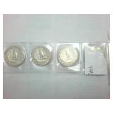 Lot of 4 Pre-1965 Washington Silver Quarters Years of 1961- 1962 -1963 -1964  One dollar Face Value