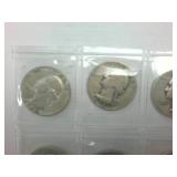 Lot of 11 pre-1965 Washington Quarters  Various years -  $2.75 Face Value