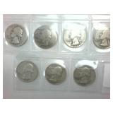 Lot of 11 pre-1965 Washington Quarters  Various years -  $2.75 Face Value