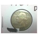 4 coins  1964 Silver Washington Quarters  one dollar face