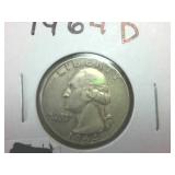 4 coins  1964 Silver Washington Quarters  one dollar face