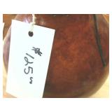 Turquoise Gold and Silver Crafted Gourd Vessel -  Handmade in Oklahoma by Karen Matheke