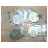4 coin lot  1964 Silver Kennedy Half Dollars  two dollar face value
