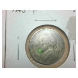 5 coin lot  War Era Silver Nickels from 1943