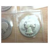 4 coin lot  pre 1965 Silver Washington Quarters  one dollar face value
