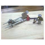 WWI Very Cool and Unique Metal Soldier Toys  Including a stretcher!