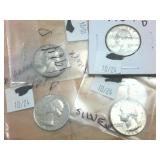4 coin lot  1964 Silver Washington Quarters  one dollar face value