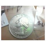 4 coin lot  1964 Silver Washington Quarters  one dollar face value