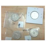 4 coin lot  1964 Silver Washington Quarters  one dollar face value