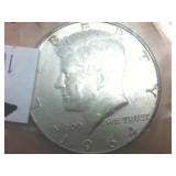 4 coin lot  1964 Silver Kennedy Half Dollars  two dollar face value