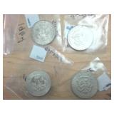 4 coin lot  1964 Silver Kennedy Half Dollars  two dollar face value