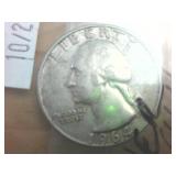 4 coin lot  1964 Silver Washington Quarters  one dollar face value