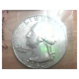 4 coin lot  1964 Silver Washington Quarters  one dollar face value